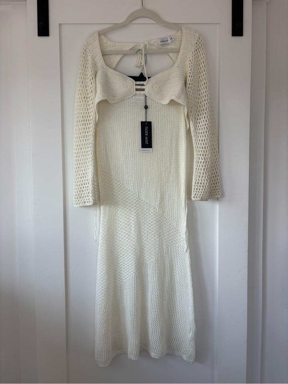 Tiger Mist Macauley White Crochet Top & Maxi Skirt Set - Picture 5 of 9